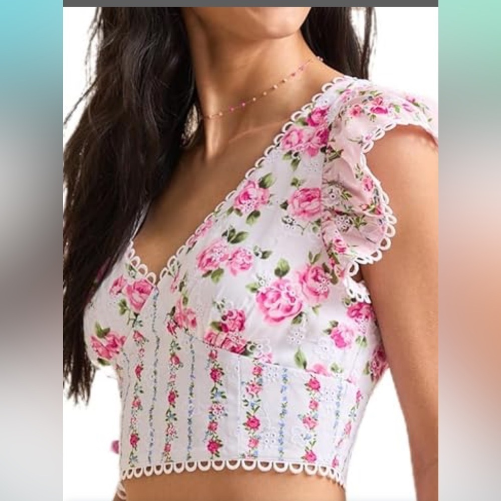 Altar’d State Crop Floral Blouse NWT